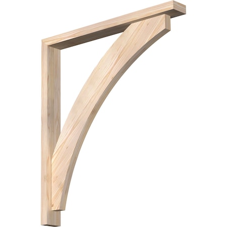 Ekena Millwork Thorton Block Smooth Bracket w/ Offset Brace, Douglas Fir, 3 1/2"W x 30"D x 34"H BKT0402X30X34THR05SDF